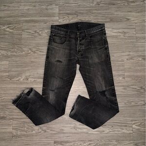 Ksubi Jeans Mens 33 Washed Black Van Winkle Hunter Distressed Skinny Denim Pants